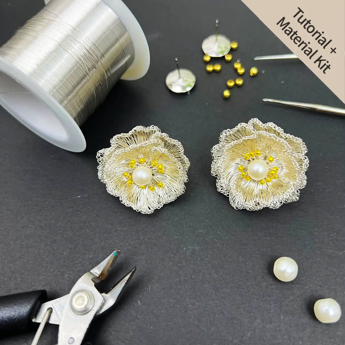 Botanical White Poppy Jewelry（Tutorial+Material Kit）