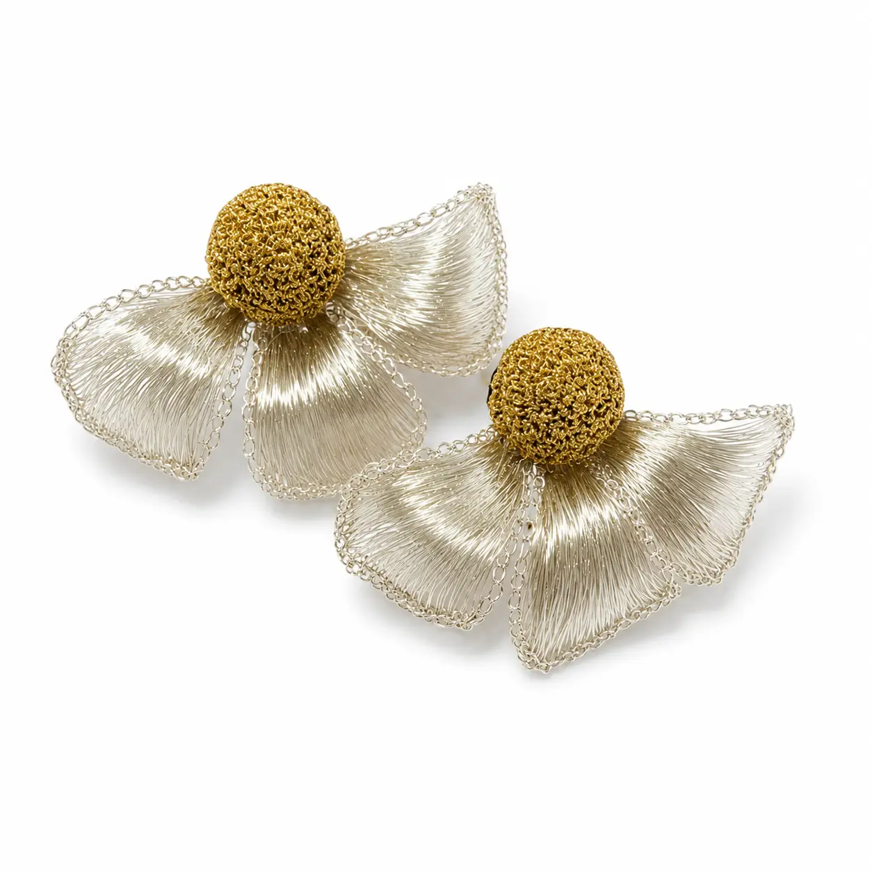 OREYNE Botanical White Dogwood Statement Earrings