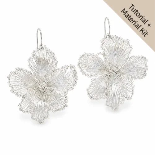 OREYNE Botanical White Musk Mallow Earrings