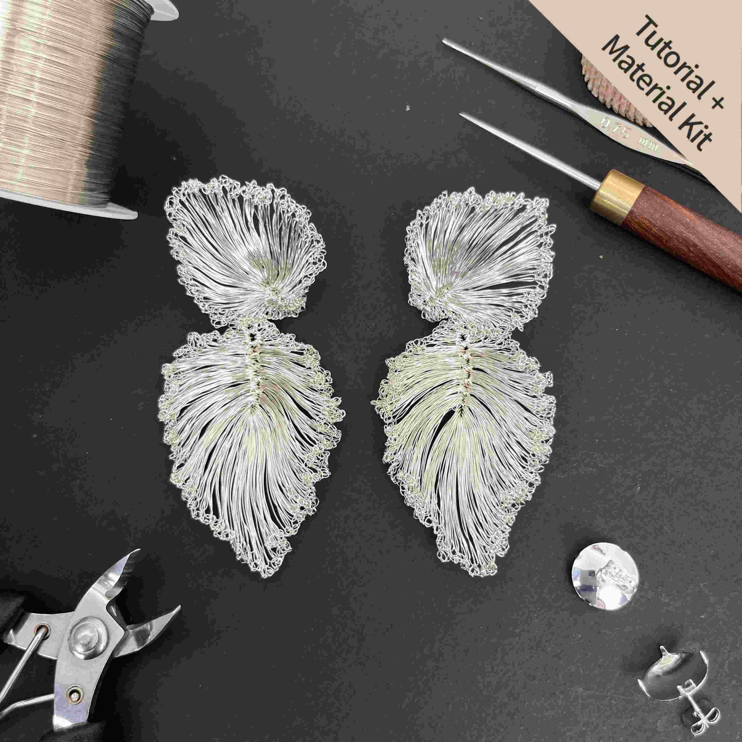 Botanical Dried Fan Leaf Earrings (Tutorial + Material Kit)