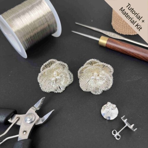 Botanical Christmas Rose Earrings (Tutorial + Material Kit)