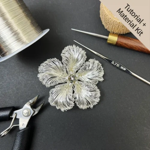 Botanical White Blossom Brooch (Tutorial + Material Kit)