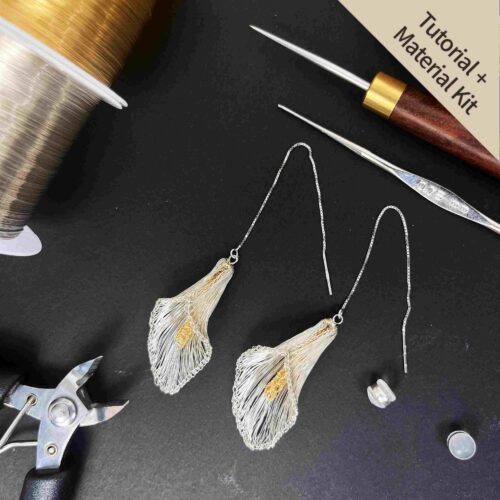 Botanical Calla Lily Threader Earrings (Tutorial + Material Kit)