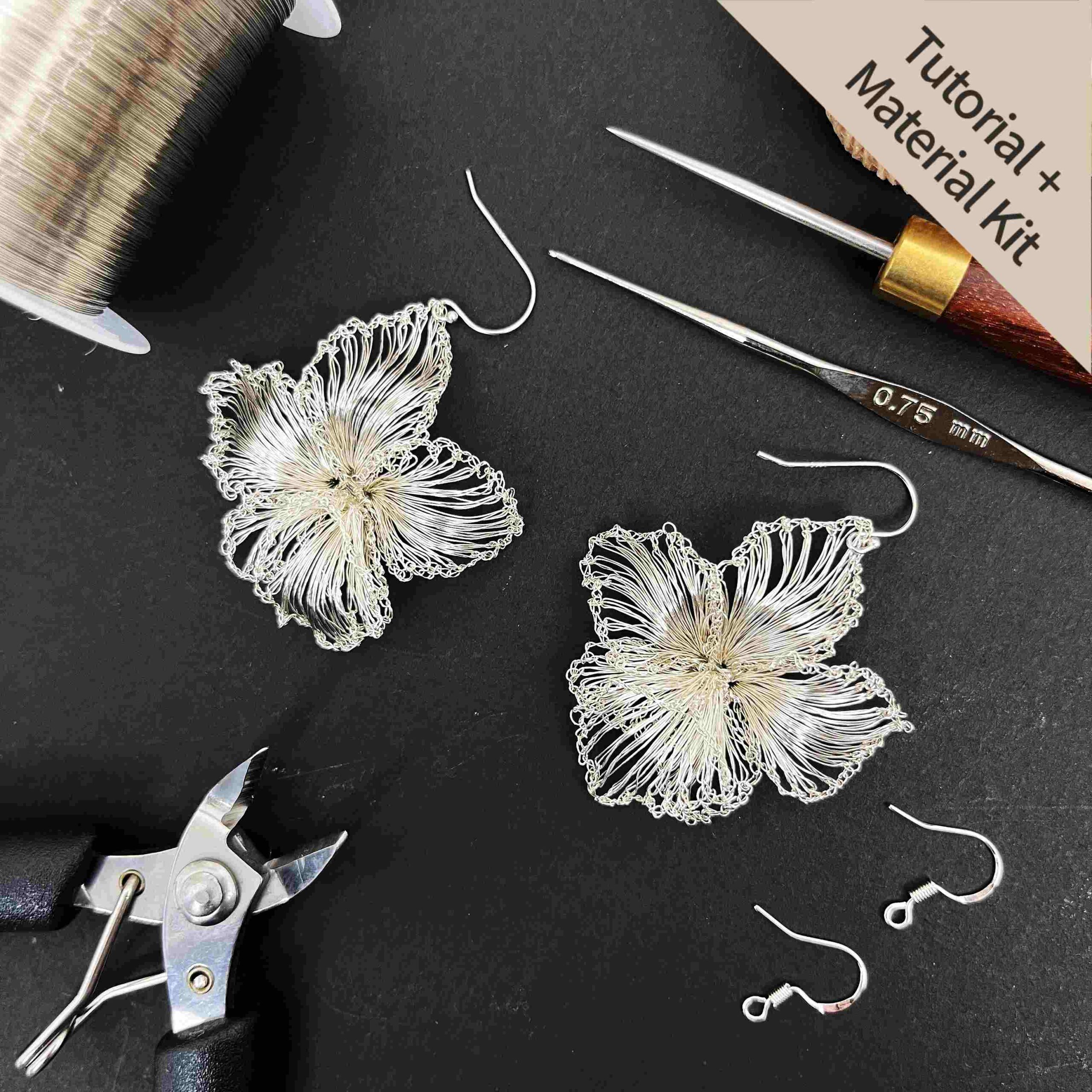 Botanical White Musk Mallow Earrings (Tutorial + Material Kit)
