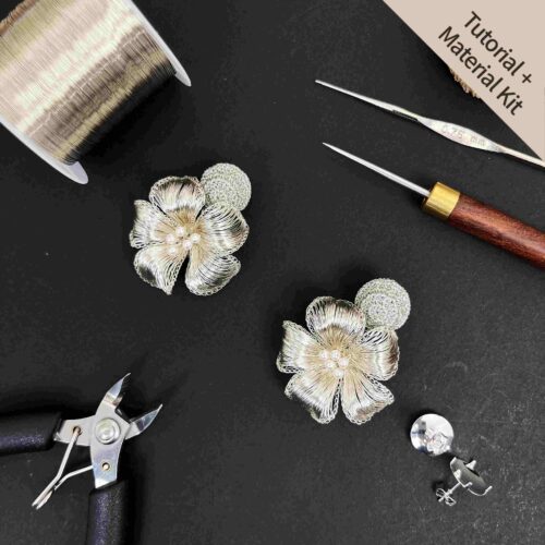 Botanical White Plum Blossom Earrings (Tutorial + Material Kit)