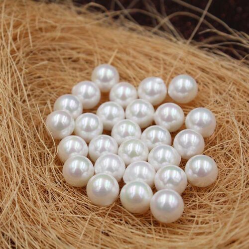 White Half-Drilled Shell Pearls – 10 Pieces