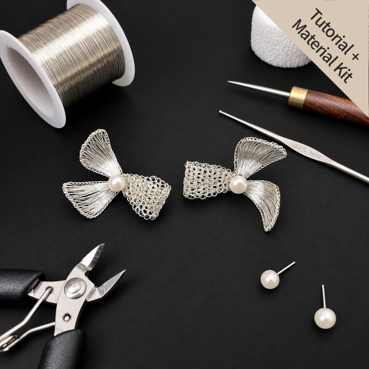 Botanical Sweet Pea Earrings(Tutorial+Material Kit)