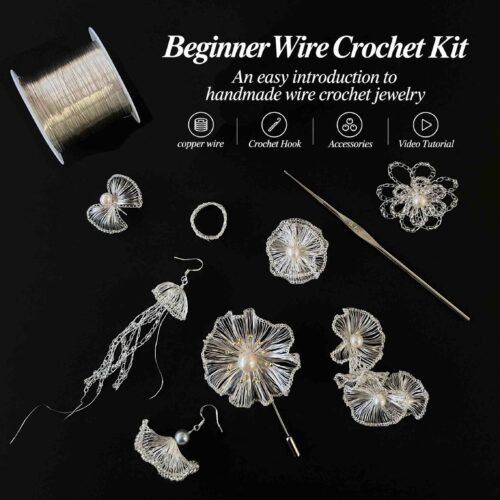 9-in-1 Beginner Wire Crochet Jewelry Kit – Video Tutorials & Materials